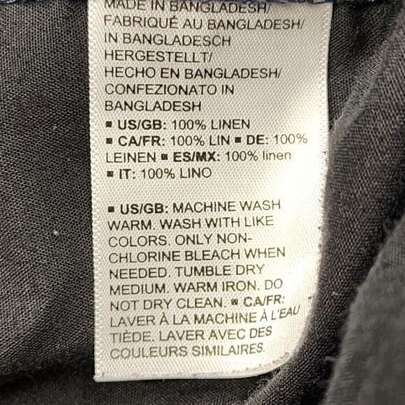 Daily Ritual Pants Womens 12 Blue Linen Pull On Wide Leg Crop Culotte Lagenlook - Picture 4 of 9